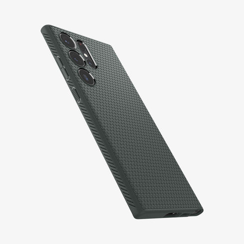 ACS05614 - Galaxy S23 Ultra Case Liquid Air in matte black showing the back